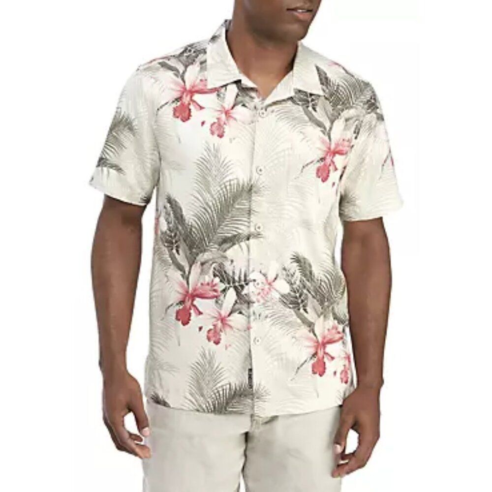 Tommy Bahama Medium Tropical Floral Silk Blend Short Sleeve *